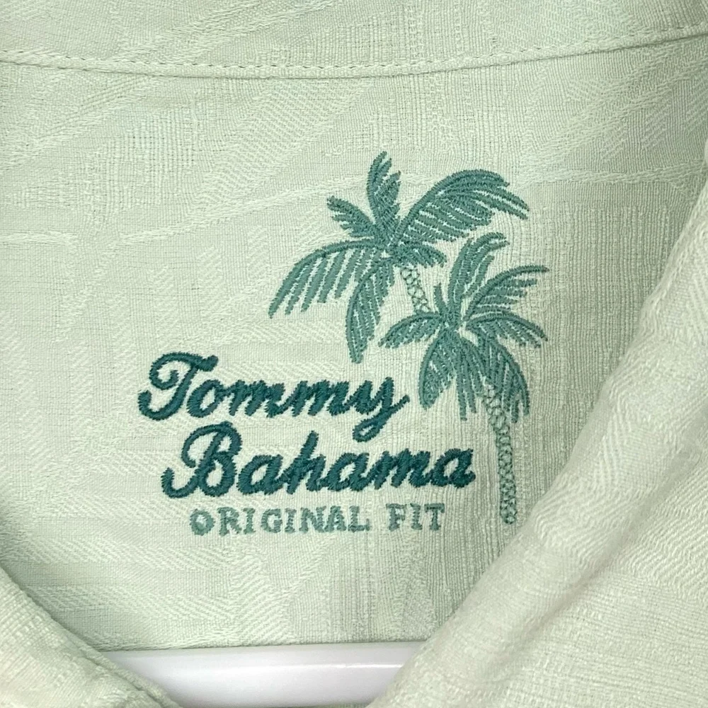 TOMMY BAHAMA Green Silk Button Down Shirt - Size L - Picture 5 of 11
